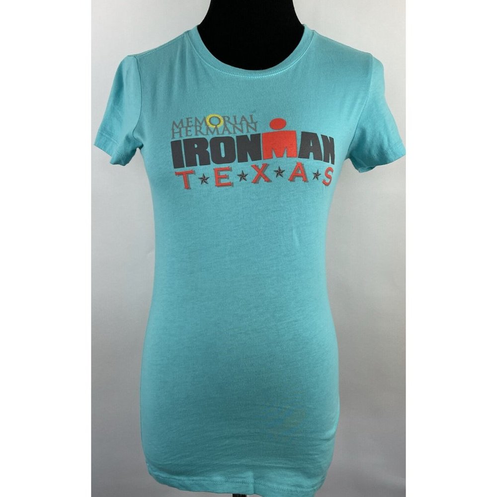 Next Level Apparel Light Blue Ironman Texas Graphic Tee